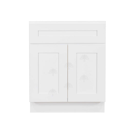 LifeArt Cabinetry Lancaster 24-in White Bathroom Vanity Base Cabinet without Top
