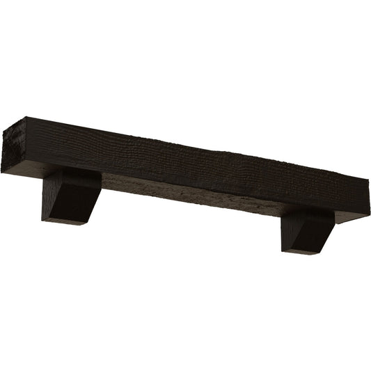 Ekena Millwork 72-in W x 8-in H x 10-in D Ash (Natural) Hollow Urethane Rustic Fireplace Mantel MANURS08X10X72ASNS