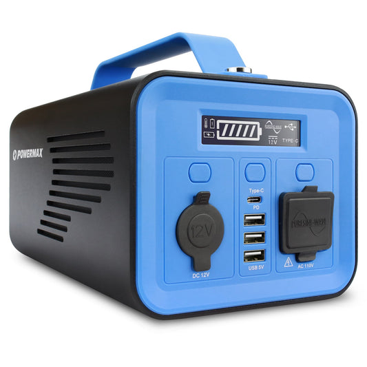 POWERMAX Powermax Portable Power Station 230 WH, Solar Powered Generator with Dual Fan Cooling, Backup Power Supply for Outdoor, Camping, and Emergency PM22002