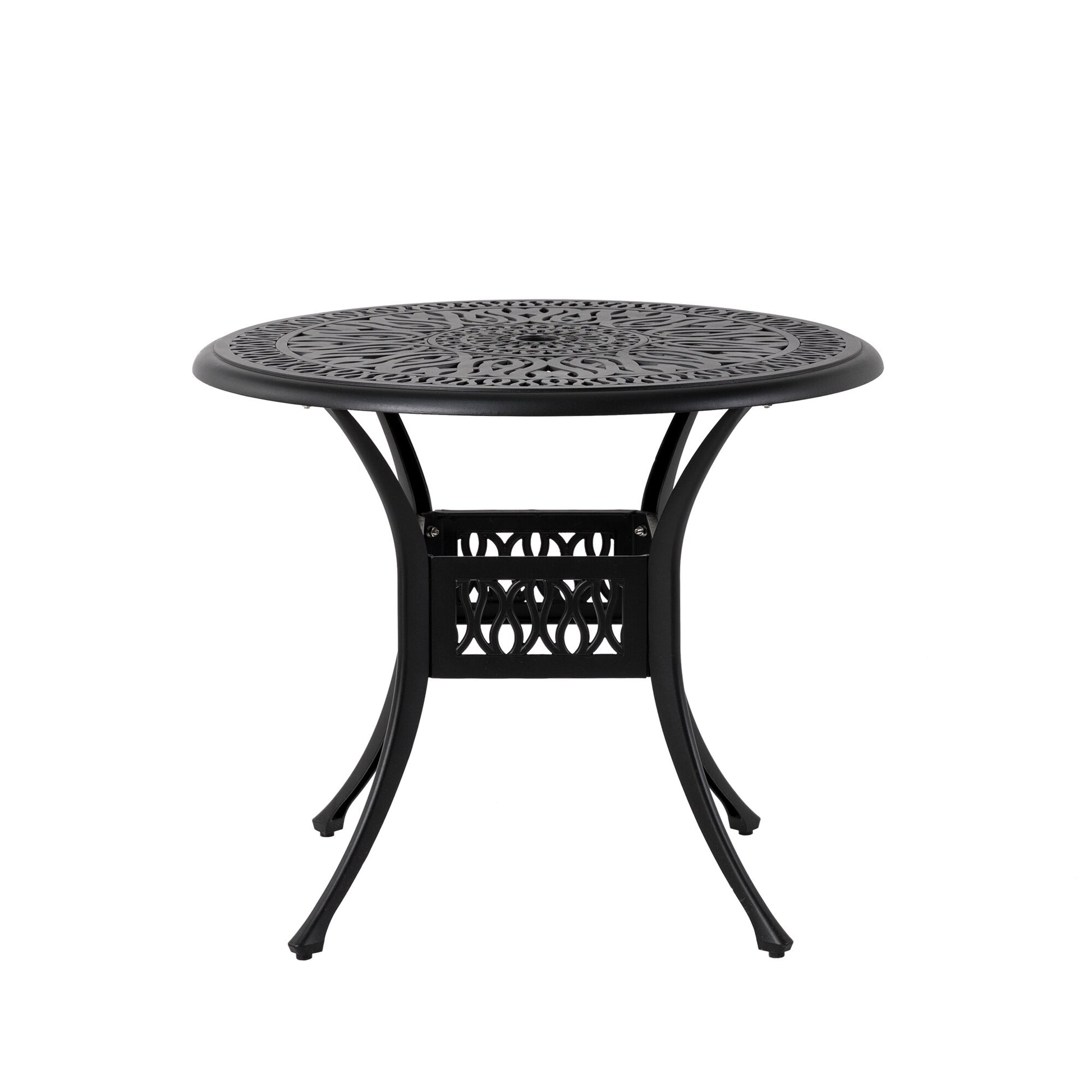 Glitzhome Round Outdoor Dining Table 36-in W x 36.00-in L with Umbrella Hole
