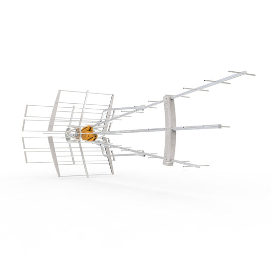 Televes Yagi Indoor/Outdoor HD; UHF; VHF TV Antenna - Silver, Amplified, cULus Safety Listed 149884