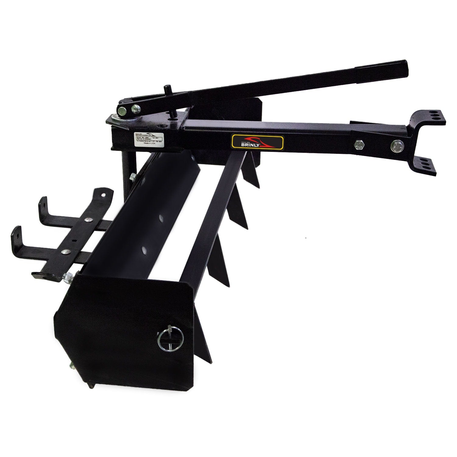 Brinly 42-in Sleeve Hitch Box Scraper with Weight Tray - Rust Resistant Steel - Black - Two-in-One Design - Ideal for Grading and Leveling BS-42BH-A