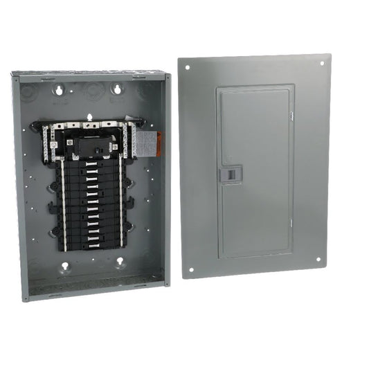 Square D QO 100-Amp 24-Spaces 24-Circuit Indoor Convertible Main Breaker Panel Plug-on Neutral Load Center (Value Pack) QO24M100PCVP