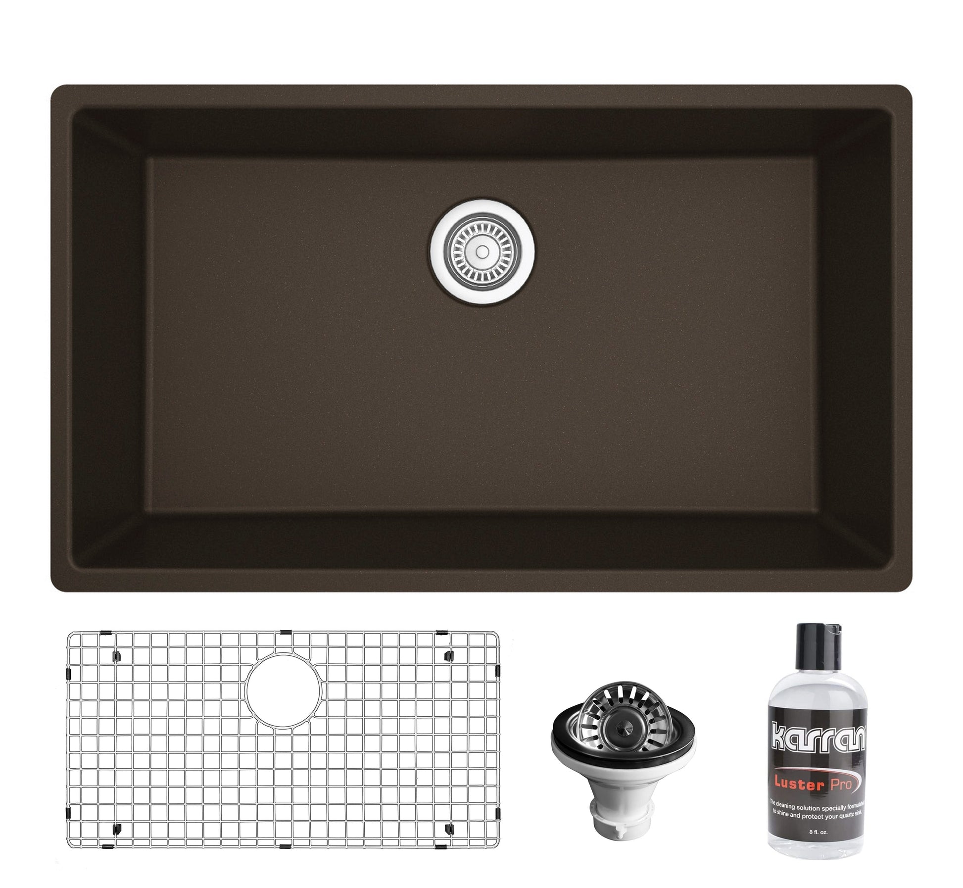 Karran Undermount 32.25-in x 19.25-in Quartz Single bowl Kitchen Sink