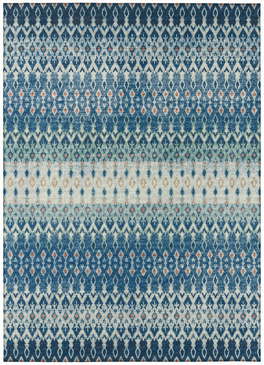 Addison Rugs Bravado 9 x 12 (ft) Seaglass Rectangular Indoor/Outdoor Ikat Southwestern Area rug
