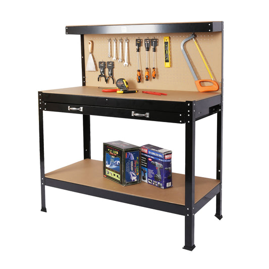 Wrightmaster 48-in L x 63-in H 2-Drawers Black Steel Workbench Tool Storage DOLO0612