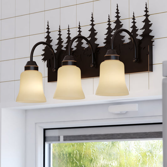 Cascadia Yosemite 24.75-in 3 -Light Oil-rubbed Bronze Rustic Vanity light