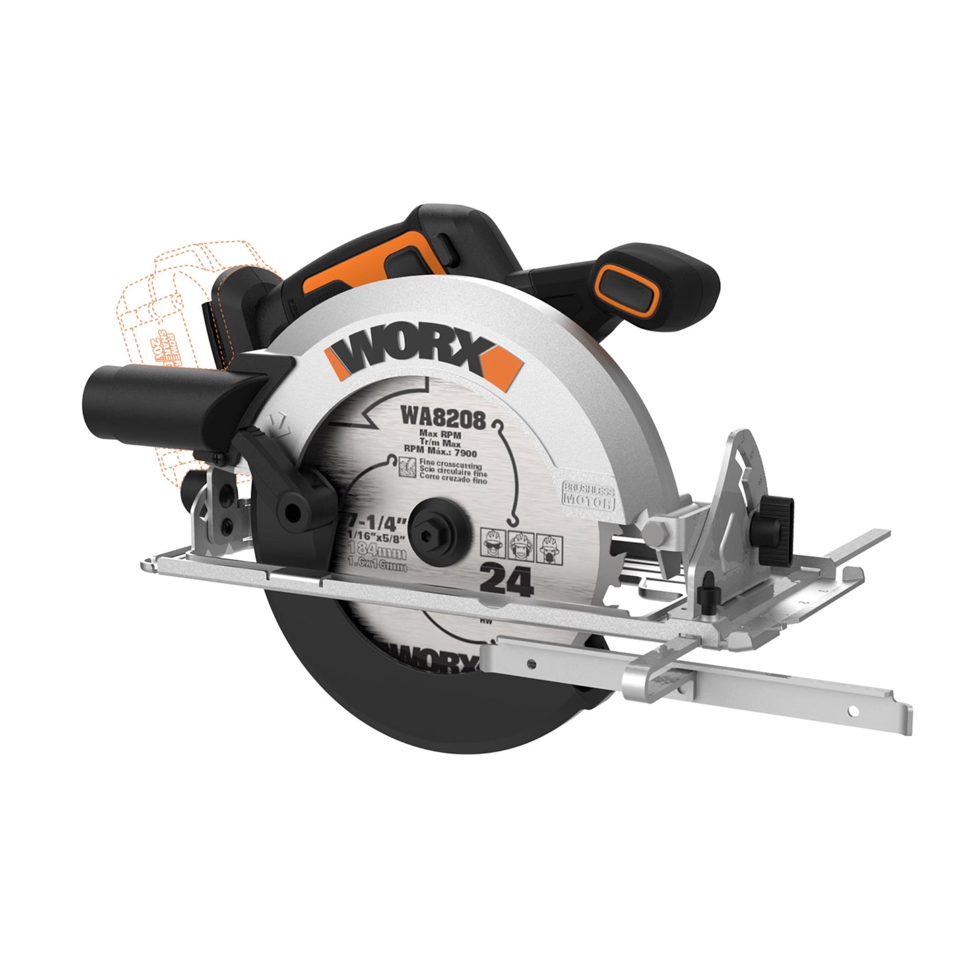 WORX Nitro Power Share 7-1/4-in Cordless Circular Saw (Bare Tool) WX520L.9