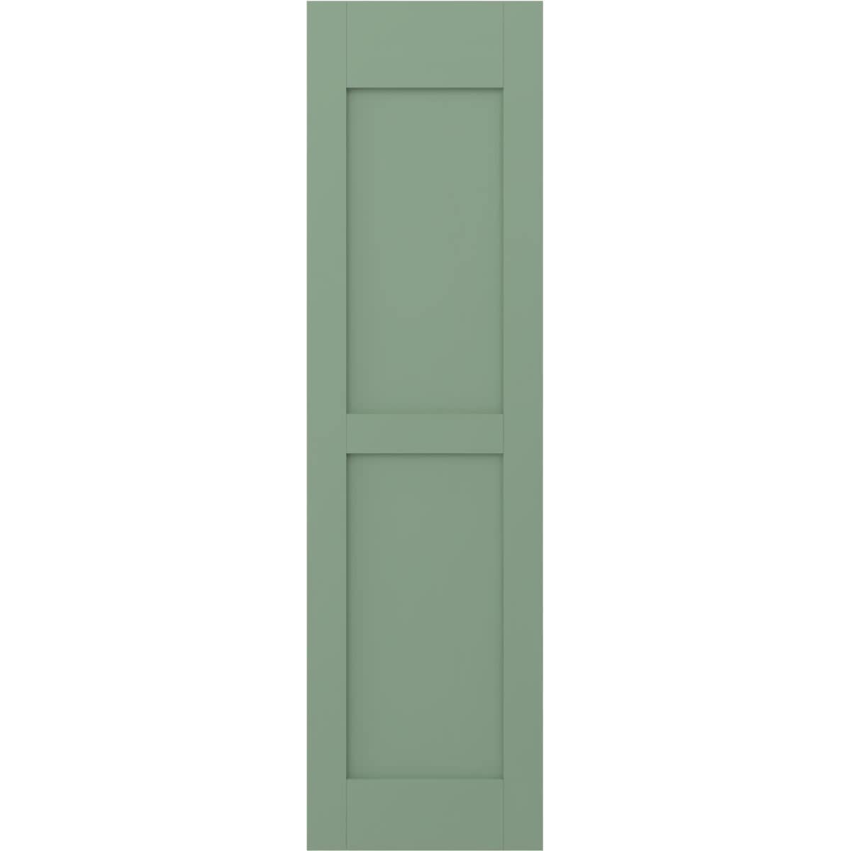 Ekena Millwork 18-in W x 62-in H Track Green Paintable/Stainable Flat panel Wood Exterior Shutters ( 2 -Pack )