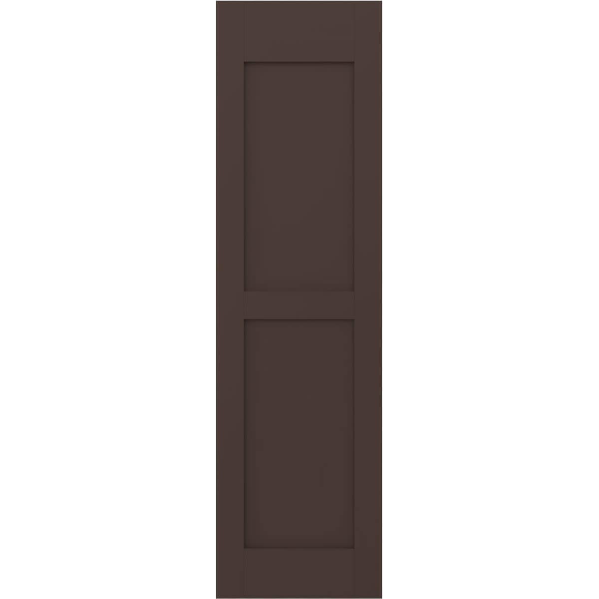 Ekena Millwork 18-in W x 72-in H Raisin Brown Paintable/Stainable Flat panel Wood Exterior Shutters ( 2 -Pack )