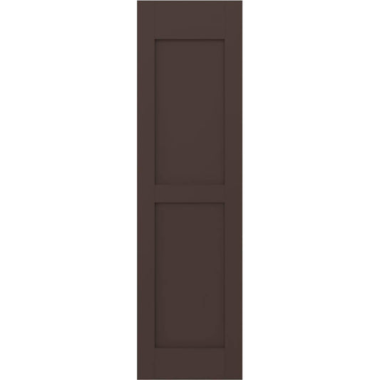 Ekena Millwork 18-in W x 72-in H Raisin Brown Paintable/Stainable Flat panel Wood Exterior Shutters ( 2 -Pack )