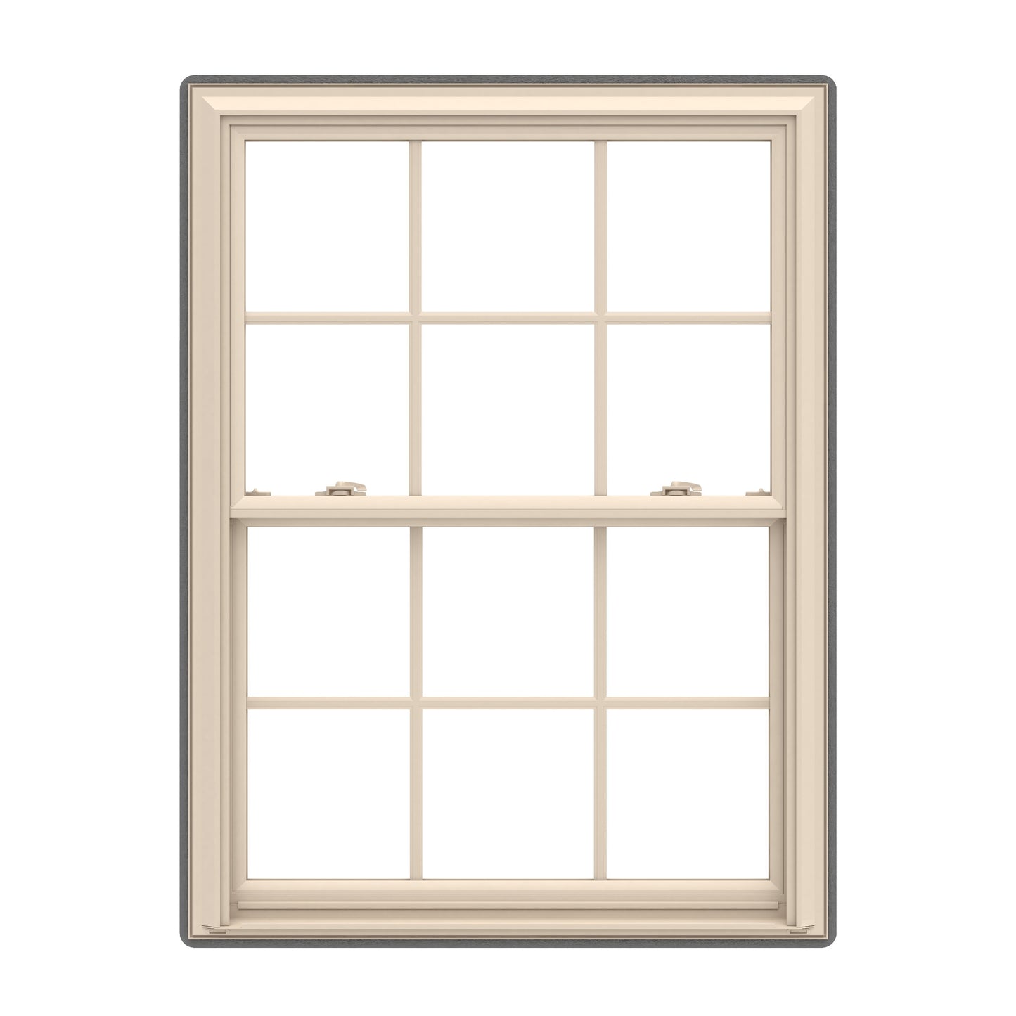 Pella 150 Series 31-1/2-in x 37-1/2-in Almond Almond Vinyl Replacement Double Hung Window Low-E argon Double Pane Glass with Grids (Full Screen Included)