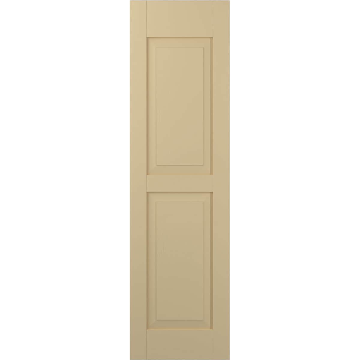 Ekena Millwork 18-in W x 34-in H Natural Twine Raised panel Wood Exterior Shutters ( 2 -Pack )