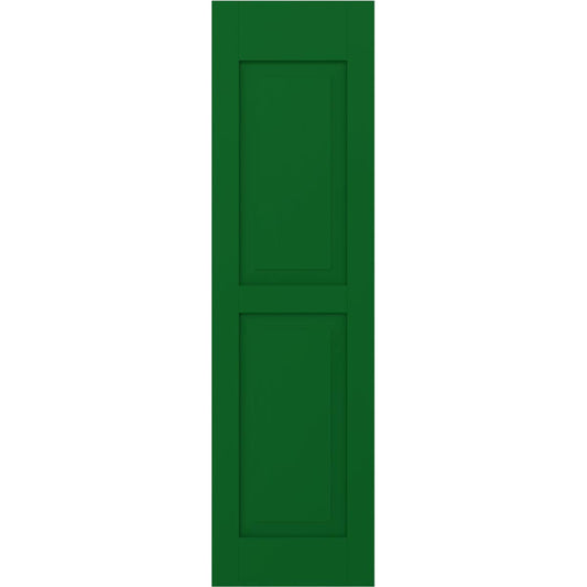 Ekena Millwork 18-in W x 53-in H Viridian Green Raised panel Wood Exterior Shutters ( 2 -Pack )