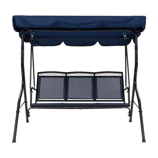 CorLiving Veda 3 -person Navy Blue Steel Outdoor Swing