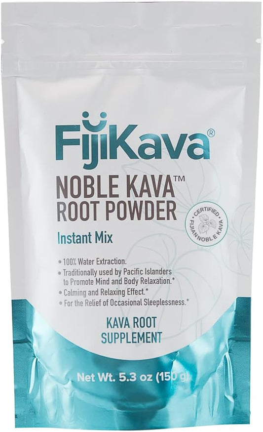 FijiKava Instant Kava Kava Powder 150g \u2013 Premium Kava Root Powder with High Kavalactone Content \u2013 Natural Relaxation Aid for Calmness, Stress Relief, and Sleep Support \u2013 Easy-to-Mix