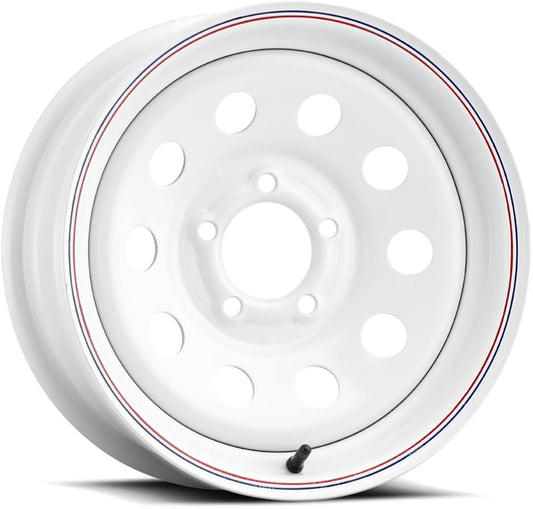 Allied Wheel 27W White Mod 16X6 8X6.5 XHD Trailer Wheel, Durable Gloss White Finish Steel Wheel for Trailers, Protective E-Coating,
