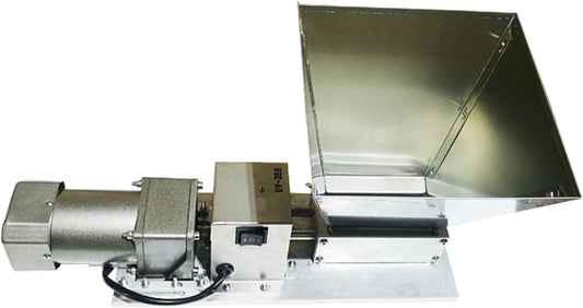 110V Manual Electric Roller Stainless Steel Grinder Double Roll Grinding Machine Adjustable for Grinding Barley Wheat 40W 65r/min