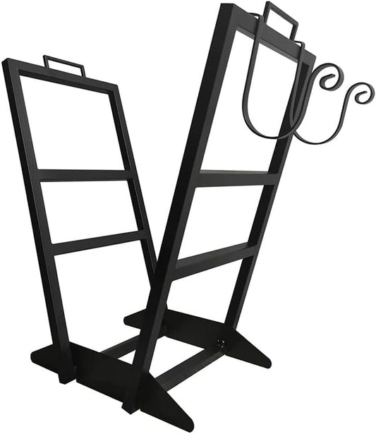 Firewood Rack, Log Storage Steel Firewood Rack, Floor-Standing Heavy-Duty Rack, Fireplace Tools, Wood Organizing Rack