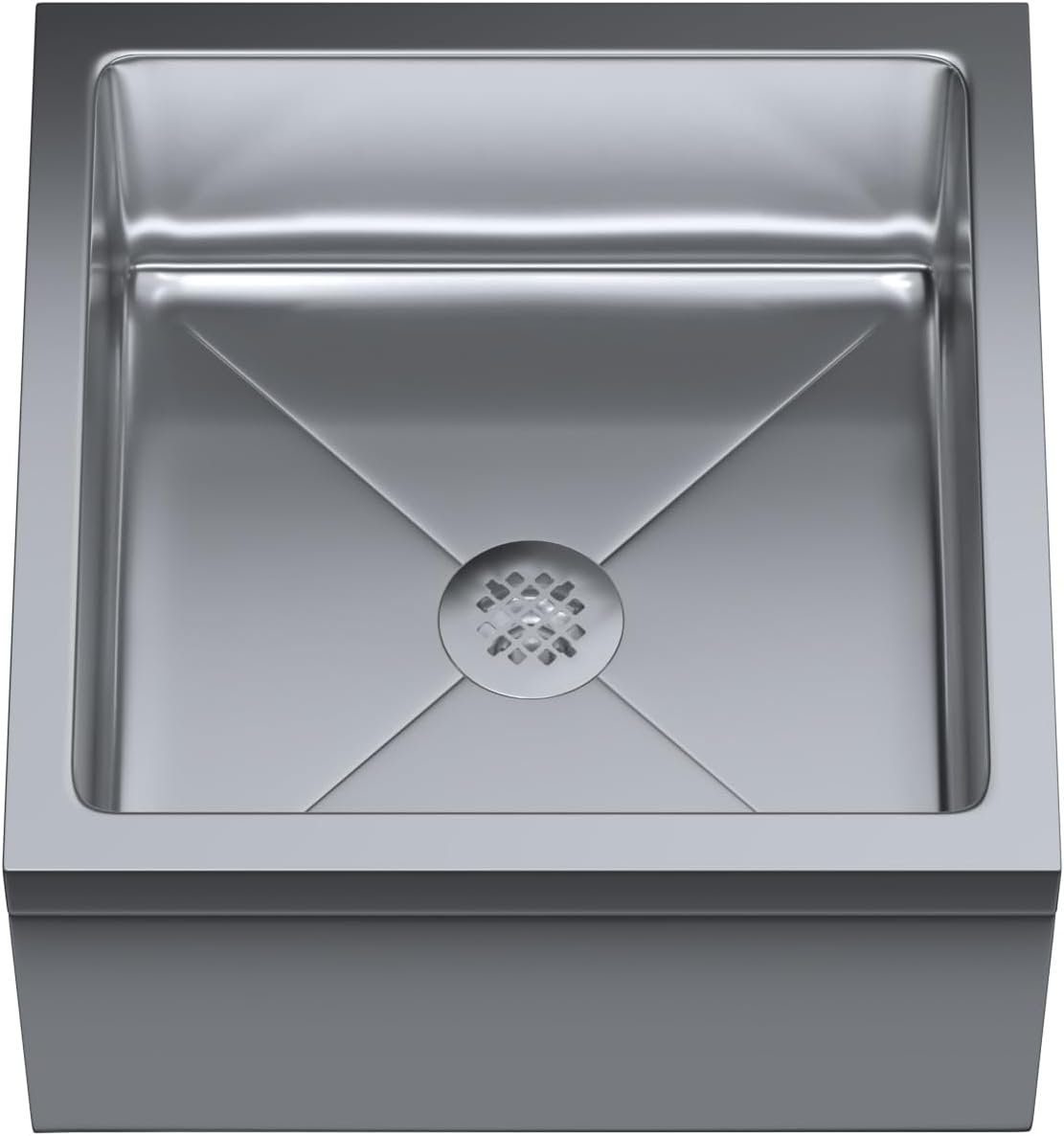 Stainless Steel Floor Mop Sink | 304 Stainless Steel | NSF (24" x 24" x 13")