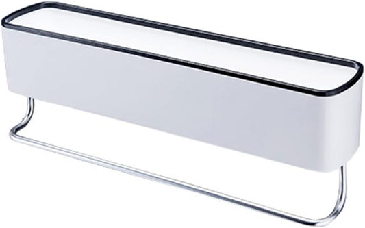 INLIMA Appliance Shelf for Kitchen Bathroom Shelf Shower Caddy Organizer Wall Mount Shampoo Rack With Towel Bar No Drilling Kitchen Storage Accessories (Size : B)