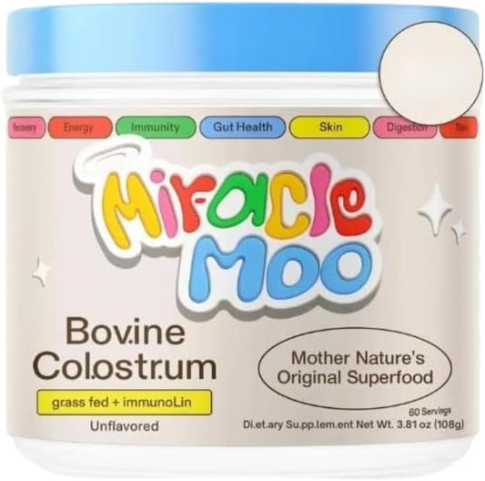 Mir~acle Moo Bovine Co.lostr.um | Immune Support and Gut Health | Unflavored - (1 Pack)