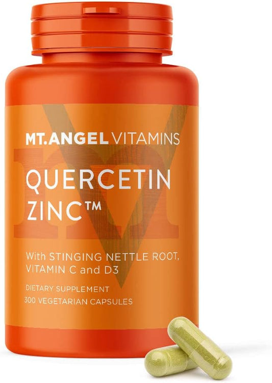 Mt. Angel Vitamins - Zinc Quercetin with Bromelain Supplement \u2013 Immune Support & Respiratory Health - Quercetin 500mg Capsules | Zinc 50mg | Vitamin C Capsules | Immune Booster for Adults - 300ct.