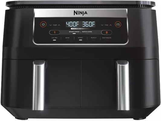 Ninja Foodi 6qt 5-in-1 2-Basket Air Fryer with DualZone Technology - DZ090: Stainless Steel, Digital Control, 1760W