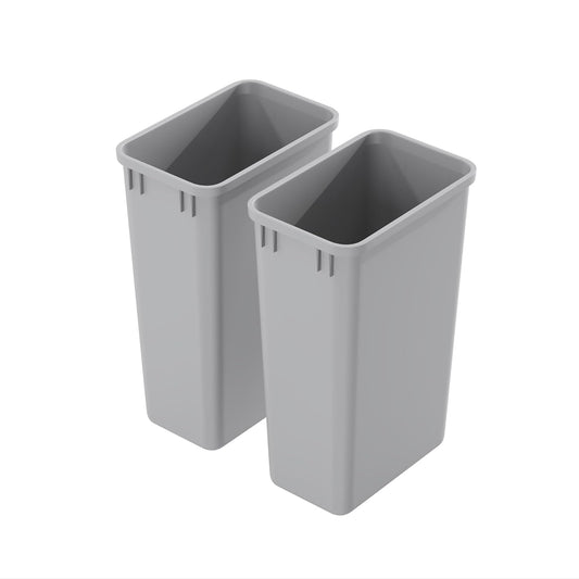 Dowell 50Qt Waste Trash Container, 13Gal, Plastic, Stackable, for Kitchen\/Bathroom\/Office, Fits Under Sink\/Desk (Grey 4000 50 04-2 Pack)