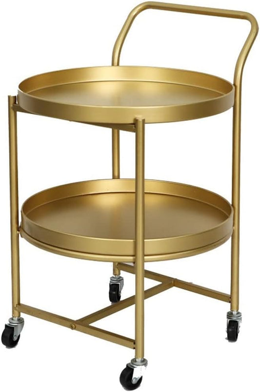 INLIMA Appliance Shelf for Kitchen Round Movable Coffee Table Home Living Room Nail Shop Coffee Table Hotel Multi-Functional Trolley Rack