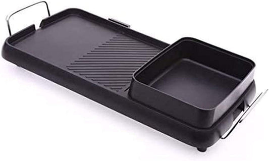 BBQ Hot Pot, Non-stick Cleaning Integrated Double Pot Rice Cooker, Electric Barbecue Electric Hot Pot Electric Baking Pan Barbecue grills,Household Nonstick Electric Griddle