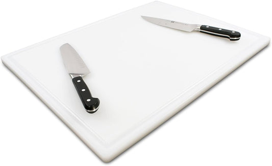 Thirteen Chefs 24 x 18 Inch Cutting Board with Juice Groove for Meat, BBQ, Grilling - 3\/4" Thick HDPE Plastic - Extra Large, Heavy 11 Pound for Carving