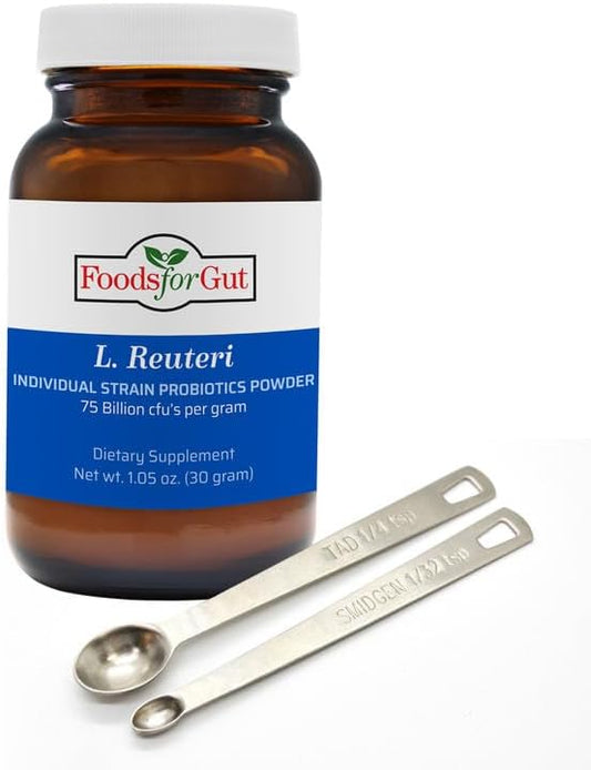 Foods For Gut Lactobacillus Reuteri Probiotic Powder 75 Billion cfu's | Made in USA | NO Additives | Digestive & Immune Support | High Potency | L. Reuteri | 30 Grams (1.05 OZ)