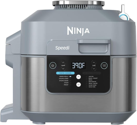 Ninja Speedi Rapid Cooker & Air Fryer, 6-Qt Capacity, 10-in-1 Functions to Steam, Bake, Roast, Sear, Sauté, Slow Cook, Sous Vide & More, 15-Minute Speedi Meals All In One Pot, Sea Salt Gray (Renewed)