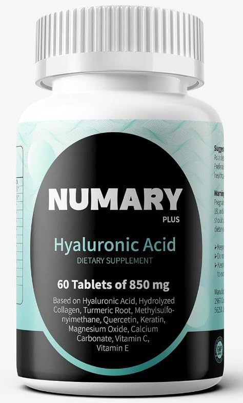 SILKMYST 850mg Hyaluronic Acid with Hydrolyzed Collagen, Turmeric, MSM, Vitamin C, 60 Tablets, 2 Month Supply
