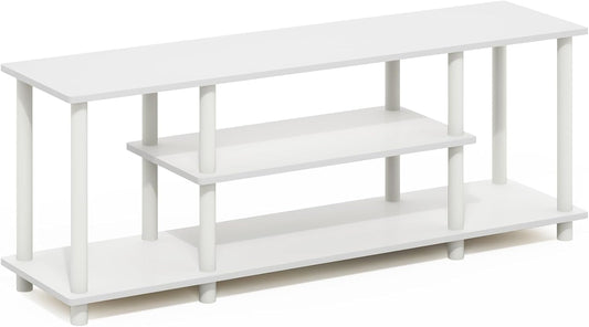 Furinno Turn-N-Tube No Tools 3D 3-Tier Entertainment TV Stands, White\/White