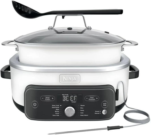 Ninja Foodi PossibleCooker PRO 8.5Qt 8-in 1 Multicooker Replaces 14 Appliances Cooks 30% Faster Slow Cooker Steam Oven Food Warmer Nonstick Pot Sauté Pan Dutch Oven (White)