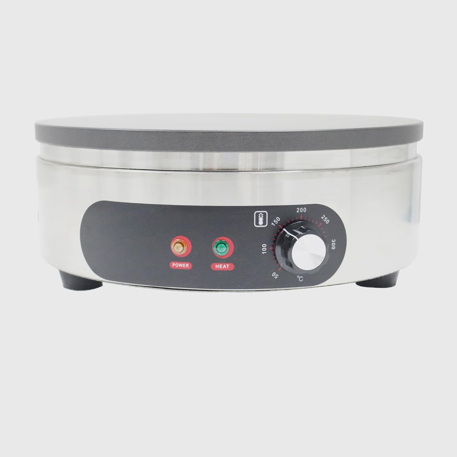 Single Electric Round Crepe Maker 110V 2KW Commercial Pancake Machine Nonstick Pan Griddle Machine Pot Size 15.75″ for Blintzes Eggs Bacon