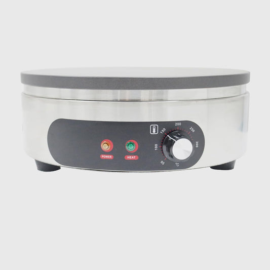 Single Electric Round Crepe Maker 110V 2KW Commercial Pancake Machine Nonstick Pan Griddle Machine Pot Size 15.75″ for Blintzes Eggs Bacon