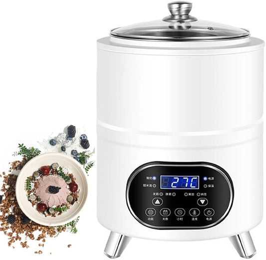 QUGURLID Commercial Yogurt Maker,8\/12L Yogurt Machine,Stainless Steel Greek Yogurt Maker Machine,360° Constant Temperature Fermentation,for Fruit Vinegar (White 8L)