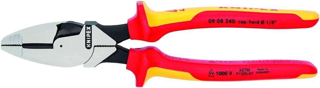 Knipex 09 08 240 SBA 9.5-Inch Insulated Ultra-High Leverage Lineman's Pliers