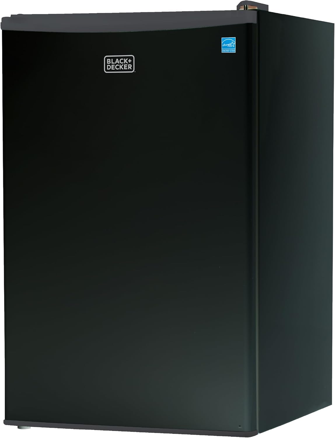 BLACK+DECKER 4.3 Cu. Ft. Compact Refrigerator, ENERGY STAR Certified Small Refrigerator, Single Door Mini Fridge with Chiller Compartment, Personal Fridge for Home or Dorm Room, BCRK43B, Black