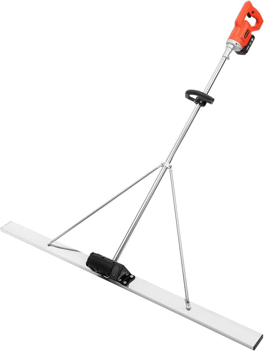 Concrete Vibratory Screed, 21V Electric Cordless Screed Vibratory Kit 3000-6000 RPM Concrete Finishing Vibrator Tool with 59" Screed Blade Ruler for Road Constructions
