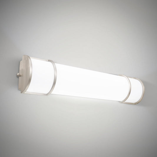 ASD LED 24 Inch Flush Mount Vanity Lighting Fixture | 25W 1950LM 3000K-5000K 120V | 3CCT, Dimmable, Energy Star, ETL Listed | Bathroom Linear Wall Light Bar, Long Tube Bath Sconce | Nickel
