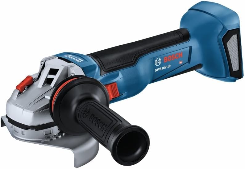 BOSCH GWS18V-10N 18V Brushless 4-1/2 – 5 In. Angle Grinder with Slide Switch (Bare Tool)