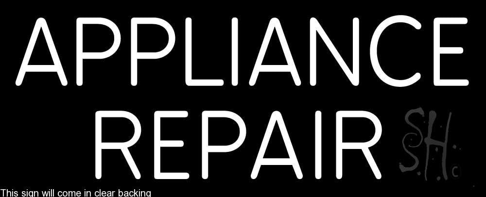 Appliance Repair Clear Backing Neon Sign 13" Tall x 32" Wide