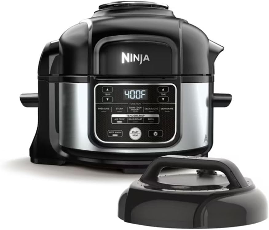 Ninja Foodi 10-in-1 Pressure Cooker, 5-Quart, Stainless Steel Multi-Cooker – Air Fry, Steam, Bake, Roast, Broil, Dehydrate & More, All-in-One Programmable Cooker
