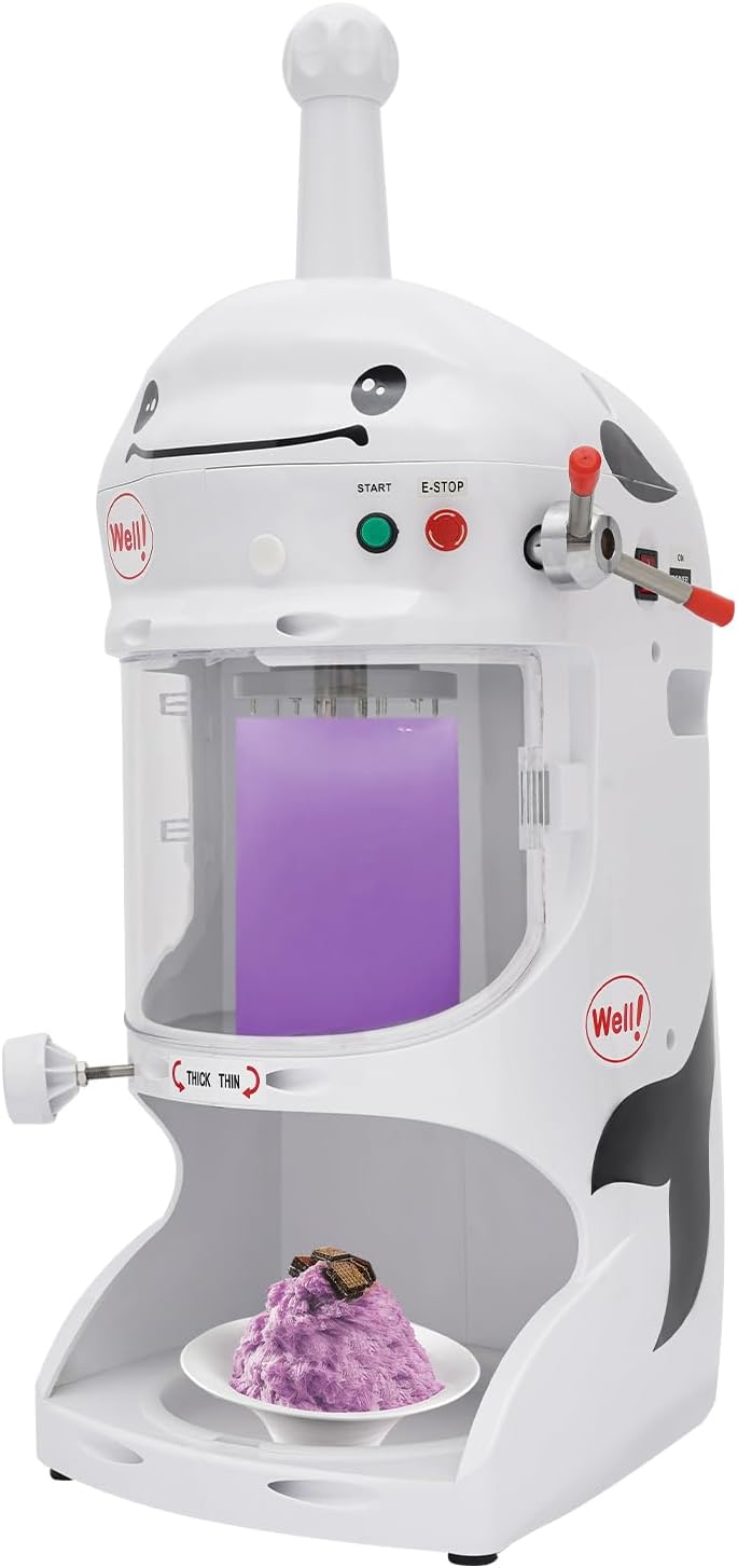 Commercial Electric Ice Shaver Snow Cone Maker Machine Premium Shaved Ice Machine for Milk Tea Shop, Coffee Shop, Home