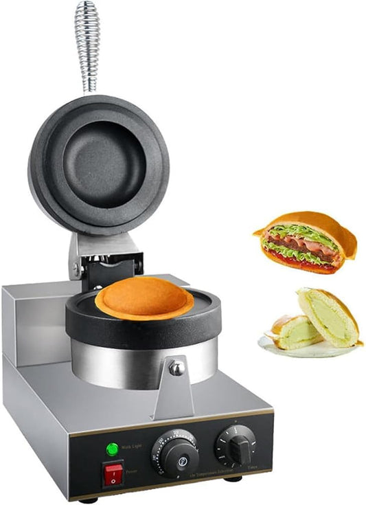 Commercial Non Stick Press Hamburger Machine, Electric Burger Waffle Maker, Temperature& Time Control, for Home Kitchen Breakfast