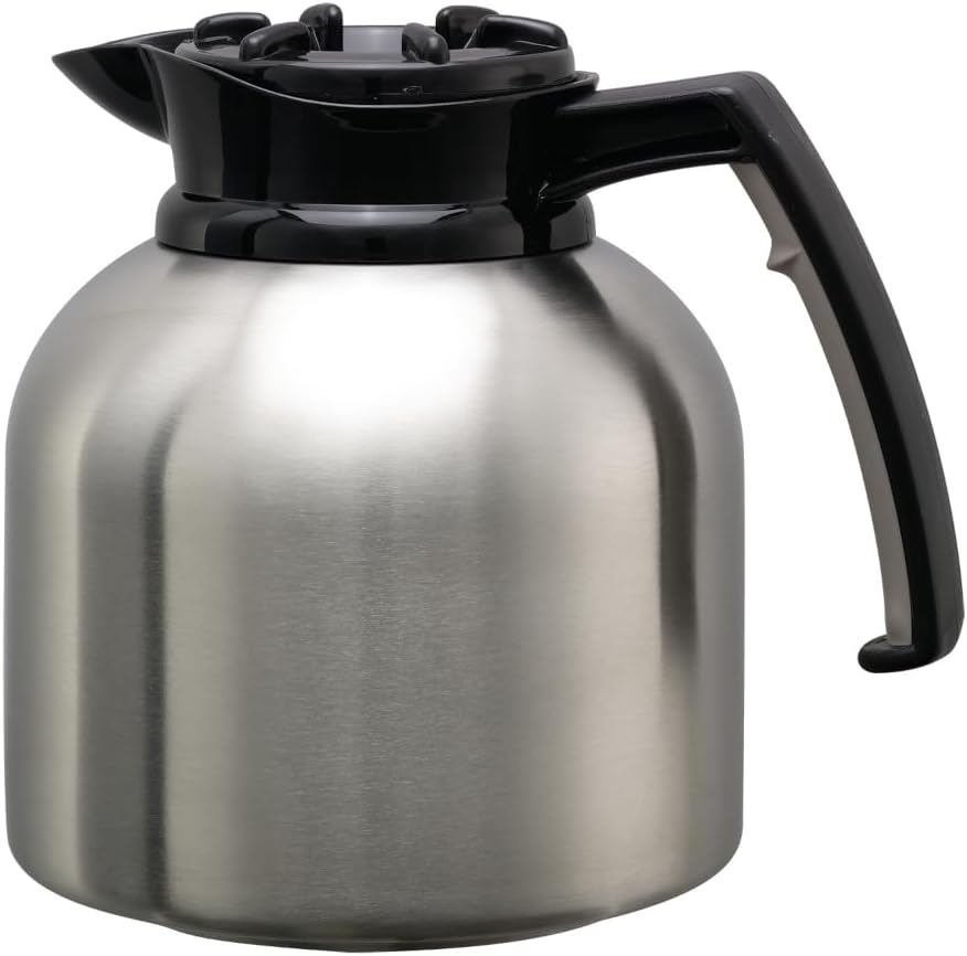 Service Ideas BNP19BL Brew 'N' Pour Carafe, 1.9 Liter Capacity, 6-1/2" x 8-1/2" x 7-3/4"H, Black Brew-Thru Lid (Case of 6)